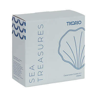 картинка Набор из 2 салатников Cockle серого цвета из коллекции Sea treasures от магазина Tkano