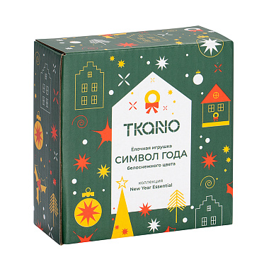 картинка Ёлочная игрушка Символ года белоснежного цвета из коллекции New Year Essential от магазина Tkano