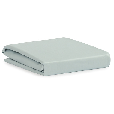 картинка Простыня на резинке из сатина голубого цвета из коллекции Essential от магазина Tkano