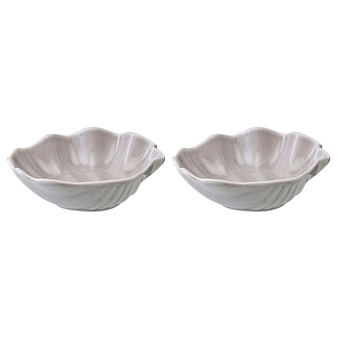 картинка Набор из 2 салатников Cockle серого цвета из коллекции Sea treasures от магазина Tkano