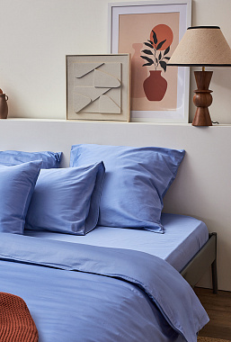 картинка Набор наволочек из премиального сатина сиреневого цвета из коллекции Essential от магазина Tkano