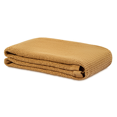 картинка Полотенце банное из умягченной вафли цвета охры из коллекции Essential от магазина Tkano