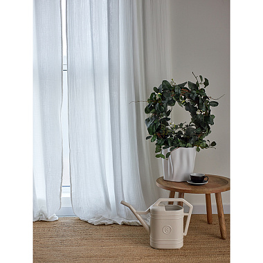 картинка Штора из муслина с декором цвета карри из коллекции Essential от магазина Tkano