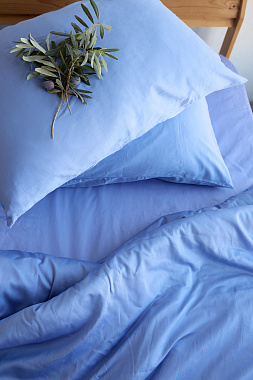 картинка Комплект постельного белья из премиального сатина сиреневого цвета из коллекции Essential от магазина Tkano