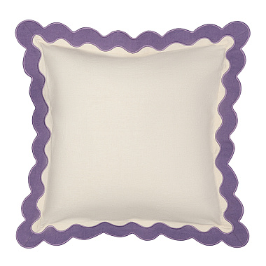 картинка Чехол на подушку с контрастным кантом сиреневого цвета из коллекции Trendy Ruffles, 40х40 см от магазина Tkano