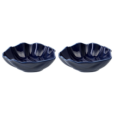 картинка Набор из 2 салатников Cockle синего цвета из коллекции Sea treasures от магазина Tkano
