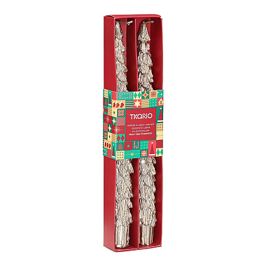 картинка Набор из двух свечей золотого цвета из коллекции New Year Essential, 25 см от магазина Tkano