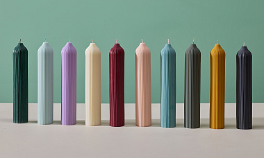 картинка Свеча декоративная цвета карри из коллекции Edge, 25,5см от магазина Tkano