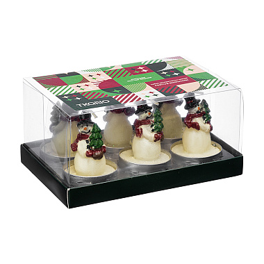 картинка Набор декоративных свечей Festive snowman из коллекции New Year Essential от магазина Tkano