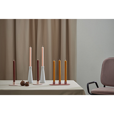 картинка Набор из двух свечей бежево-розового цвета из коллекции Edge от магазина Tkano