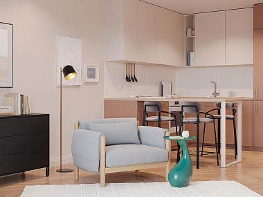 картинка Свеча ароматическая с деревянным фитилём Cypress, Jasmine & Patchouli из коллекции Edge, бежевый от магазина Tkano