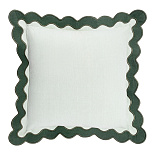 Изображение: Чехол на подушку с контрастным кантом зеленого цвета из коллекции Trendy Ruffles, 40х40 см