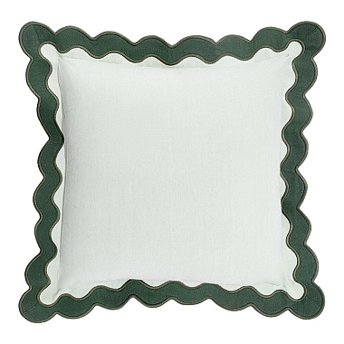 картинка Чехол на подушку с контрастным кантом зеленого цвета из коллекции Trendy Ruffles, 40х40 см от магазина Tkano