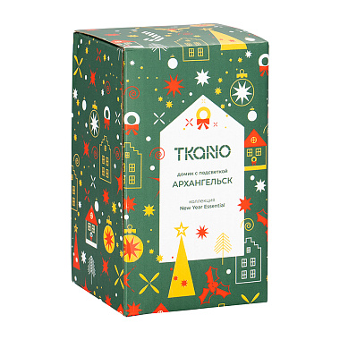 картинка Домик с подсветкой Архангельск из коллекции New Year Essential, 11,8 см от магазина Tkano