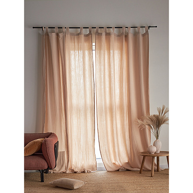 картинка Штора из муслина бежевого цвета из коллекции Essential от магазина Tkano