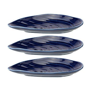 картинка Набор для сервировки Oyster shell синего цвета из коллекции Sea treasures от магазина Tkano