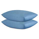 Изображение: Набор наволочек из премиального сатина джинсово-синего цвета из коллекции Essential