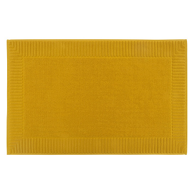 картинка Коврик для ванной с фактурным бортиком цвета охры из коллекции Essential от магазина Tkano