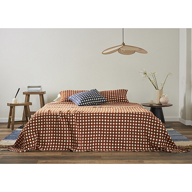картинка Покрывало из хлопка Polka dots карамельного цвета из коллекции Essential от магазина Tkano