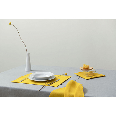 картинка Прихватка из стираного льна горчичного цвета из коллекции Essential от магазина Tkano