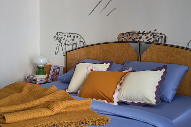 картинка Чехол на подушку с контрастным кантом розового цвета из коллекции Trendy Ruffles, 40х40 см от магазина Tkano