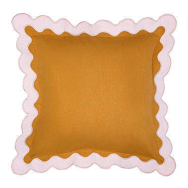 картинка Чехол на подушку с контрастным кантом розового цвета из коллекции Trendy Ruffles, 40х40 см от магазина Tkano