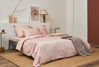 картинка Набор наволочек из премиального сатина цвета пыльной розы из коллекции Essential от магазина Tkano