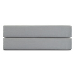 Изображение: Простыня на резинке из премиального сатина светло-серого цвета из коллекции Essential