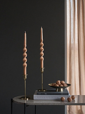картинка Набор из двух свечей светло-коричневого цвета из коллекции Essential от магазина Tkano