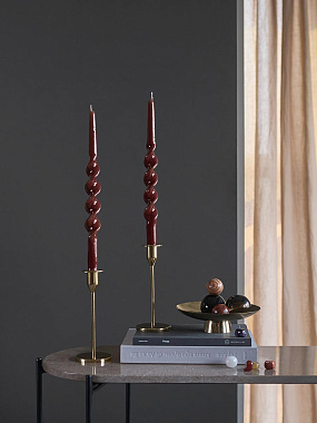 картинка Набор из двух свечей коричневого цвета из коллекции Essential от магазина Tkano