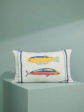 картинка Подушка декоративная Сардины из коллекции Сорренто от магазина Tkano