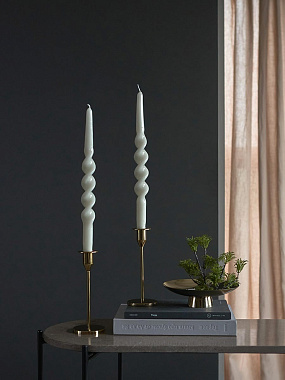 картинка Набор из двух свечей светло-серого цвета из коллекции Essential от магазина Tkano