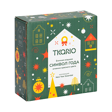 картинка Ёлочная игрушка Символ года огненно-красного цвета из коллекции New Year Essential от магазина Tkano