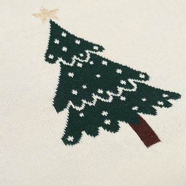 картинка Плед из хлопка с новогодним рисунком Christmas Bows из коллекции New Year Essential, 130x180 см от магазина Tkano