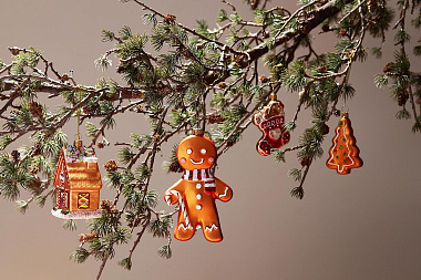 картинка Набор ёлочных украшений Ginger celebration коллекции New Year Essential от магазина Tkano