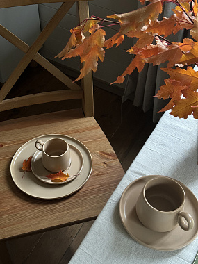 картинка Набор из двух тарелок бежевого цвета из коллекции Essential, 25 см от магазина Tkano