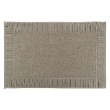 картинка Коврик для ванной с фактурным бортиком бежево-серого цвета из коллекции Essential от магазина Tkano