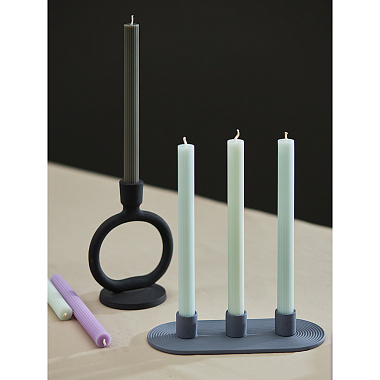 картинка Набор из двух свечей мятного цвета из коллекции Edge от магазина Tkano