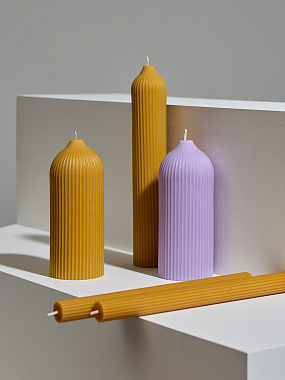 картинка Свеча декоративная цвета карри из коллекции Edge, 16,5см от магазина Tkano