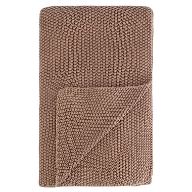 картинка Плед из стираного хлопка цвета мокко из коллекции Essential от магазина Tkano