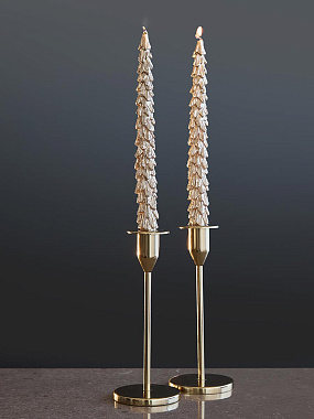 картинка Набор из двух свечей золотого цвета из коллекции New Year Essential, 25 см от магазина Tkano