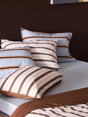 картинка Простыня из перкаля голубого цвета из коллекции Stripes от магазина Tkano