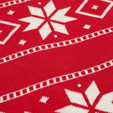 картинка Плед из хлопка с новогодним рисунком Frostwork из коллекции New Year Essential от магазина Tkano