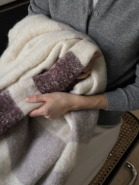 картинка Плед мохеровый Over Horizon цвета марсала из коллекции Trendy Ruffles от магазина Tkano