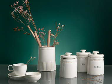 картинка Банка для хранения белого цвета из коллекции Kitchen Spirit, 820 мл от магазина Tkano