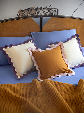 картинка Чехол на подушку с контрастным кантом розового цвета из коллекции Trendy Ruffles, 40х40 см от магазина Tkano