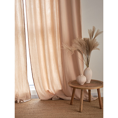 картинка Штора из муслина бежевого цвета из коллекции Essential от магазина Tkano