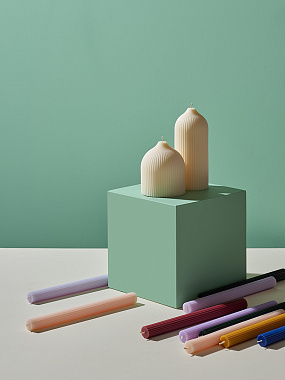 картинка Свеча декоративная молочно-белого цвета из коллекции Edge от магазина Tkano